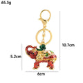 Enamel Elephant Keychain Rhinestone Metal Animal Bag Charm view 4