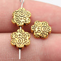 Mixed Finish Metal Circle Pattern Flower Beads For Jewelry Making view 3