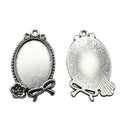 Oval Rose and Bow Cabochon Settings in Two Finishes view 2