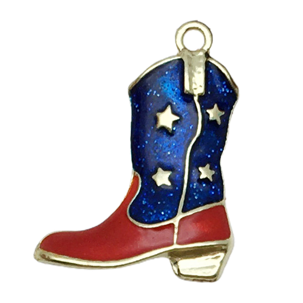 Enamel Zinc Alloy USA Flag Wing Boot Star Charm Pendant for DIY Earrings Necklace