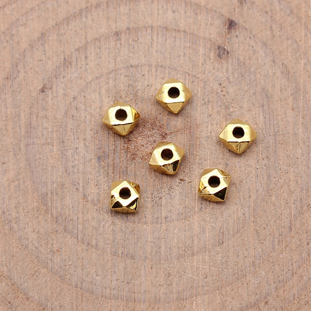 3.6x3.6x2.4mm 0.14g Multi Color Zinc Alloy Geometric Cut Small Hole Spacer Beads for Jewelry Making