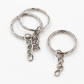 Silver Tone Split Key Rings with Short Connector Chains view 1