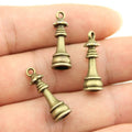 Chess Piece Charms in Knight King Queen and Pawn Designs view 6