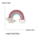 Pink And Blue Crystal Rainbow Brooch With Cloud And Gem view 4