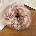 Fluffy Faux Fur Scrunchie Hair Ties Five Mottled Colors view 10