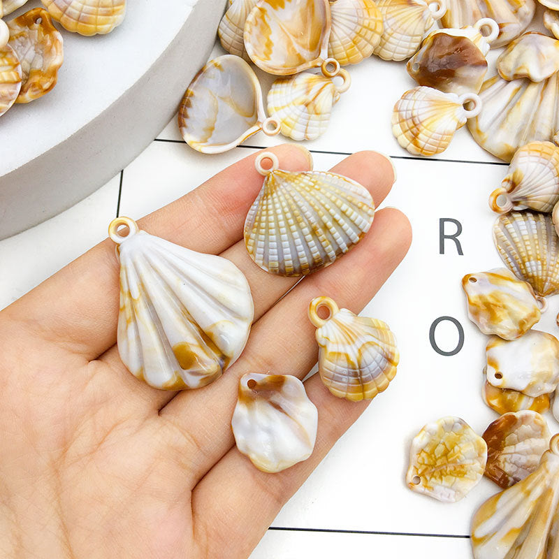 Acrylic Shell Scallop Cloud Charm Pendant for DIY Necklace Bracelet Keychain Jewelry Making