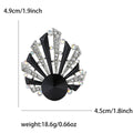 Art Deco Fan Shell Brooch Large Rivoli Rhinestone Pin view 4