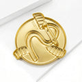 Round Letter S Brooch in Polished Metal for Jackets and Scarves view 3