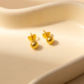 Four Size Gold Tone Classic Round Ball Stud Earrings view 9