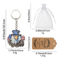 American Flag Bald Eagle Metal Keychain With Two Package Options view 4