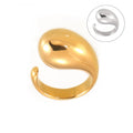 Teardrop Open Band Rings Gold And Steel Polished Metal view 5