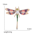 Patterned Enamel Dragonfly Brooch with Pearl Accent view 5