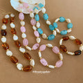 Acrylic Oval Bead Bracelets And Necklaces Gold Spacers Seven Styles view 2