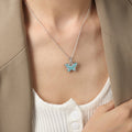 Enamel Butterfly Pendant Necklace Toggle Clasp Gold Steel Tone view 6