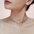 Mesh Chain Necklace Bracelet Multicolor Zircon Steel view 4