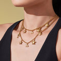 Marine Crystal Charm Necklace and Bracelet in Two Finishes view 2