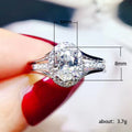 Silver Tone Oval Clear Stone Split Shoulder Halo Ring view 5
