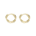Textured Molten Look Small Hoop Earrings in Two Finishes view 5