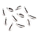 Silver Tone Ridged Shell Charms With Black Recessed Detail view 5