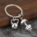 Metal Dumbbell Fitness Keychain for Gym Lovers and Couples