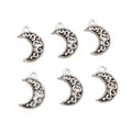 Filigree Crescent Moon Charms in an Antique Silver Finish view 5