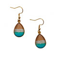 Beach Scene Teardrop Drop Earrings in Gold and Silver Tone view 5