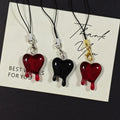 Dripping Heart Phone Strap Charms in Three Color and Metal Finishes view 3