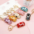 Jeweled Rounded Car Keychains in Seven Pictured Color and Body Styles view 4