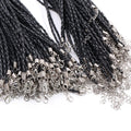 Black Braided Necklace Cord with Lobster Clasp and Extension Chain view 2