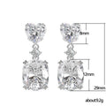 Heart And Cushion Two-Tier Drop Earrings In Three Stone Colors view 5
