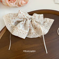 Floral Print Lace Bow Spring Hair Clips Black Or Cream view 4