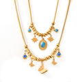 Gold Snake Chain Bead Necklaces Butterfly Star Turquoise view 5