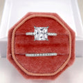 White Gold Princess Solitaire Two Piece Ring Set Sizes 6-10 view 4