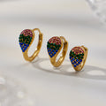 Crystal Teardrop Hoop Earrings in Seven Colors and Three Sizes view 1