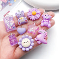 Purple Star and Heart Glossy Charms with 39 Listed Options view 2