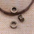 Raised Star Large Hole Spacer Beads in Three Antique Tones view 4
