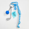 Braided Cord Keychain With Acrylic Chain And Sports Charm view 1