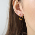 Gold Tone Plain Round Hoop Earrings Multiple Sizes Smooth Finish view 9