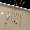 Four Piece Multicolor Sun Pearl and Cross Necklace Sets view 6