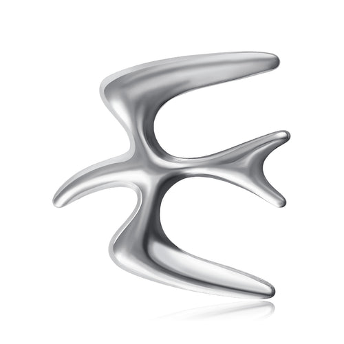 Angled product view of 光面燕子胸针 showing surface color and shine