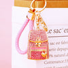 Pink-Braided-Loop Pink-Crystal-Backpack