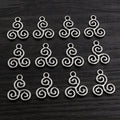 Triple Spiral Triskelion Charms in Antique Silver Finish view 6