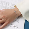 Slim Chain Bracelet Single Bezel Set Round Clear Stone view 6