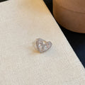Heart Ear Cuff With Clear Stones in Silver and Gold Tone view 6