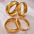 Mirror Polished Dome Bangle Gold Steel Multiple Widths view 3
