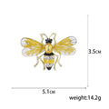 Yellow Enamel Bee Brooch Gold Tone Amber Gem Rhinestones view 5