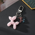 Flocked Balloon Dog Glow Keychains Six Pastel Colors view 4