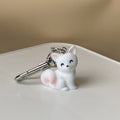 Flocked Deer Hedgehog Rabbit Cat and Swan Clip Keychains view 8