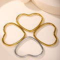 Stainless Steel Heart Closed Bangle Bracelet Gold Or Steel Tone view 4