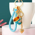 Heart Cup Keychains in Pink Red and Blue with Braided and Clasp Free Loops view 2